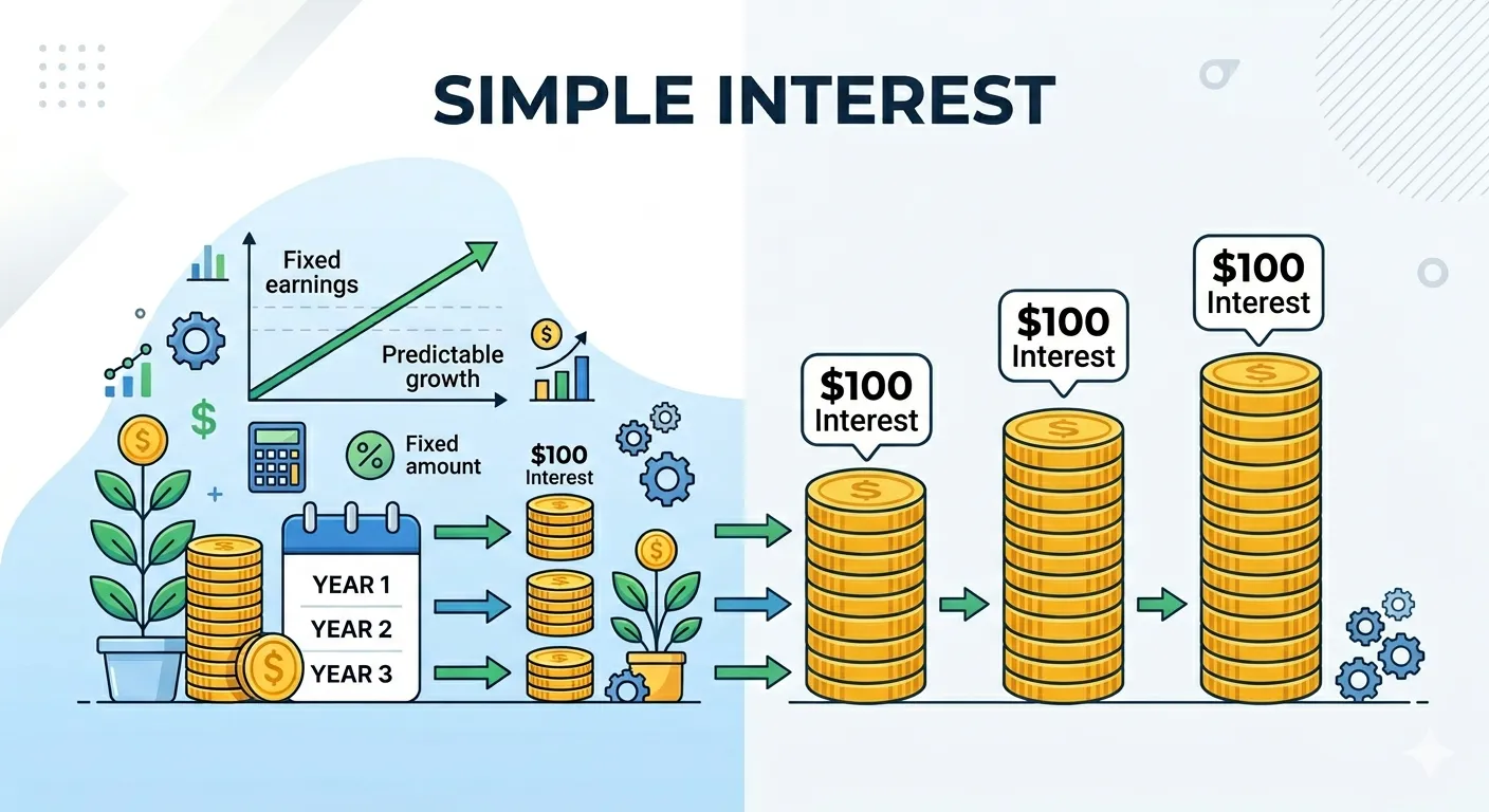 Simple interest concept for fixed deposits