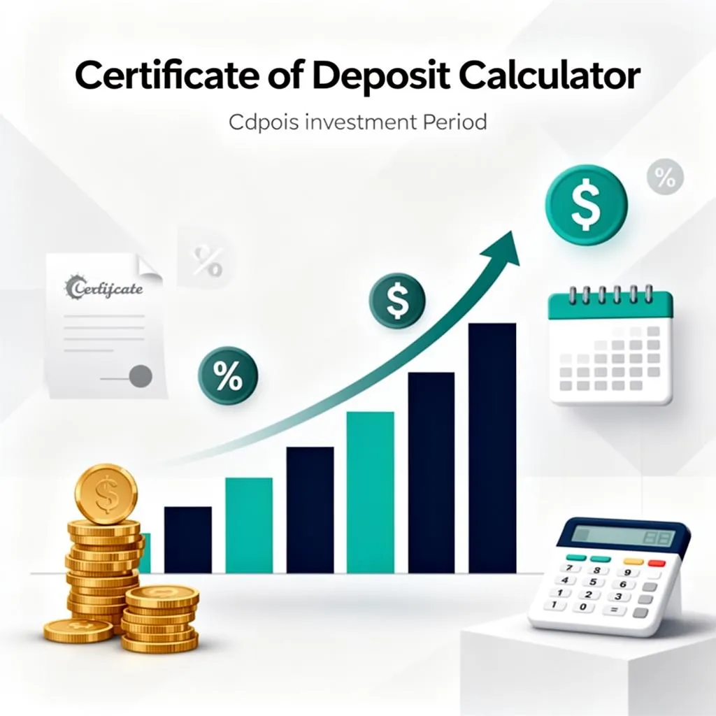 CD calculator interface showing deposit, rate, term, and estimated maturity amount