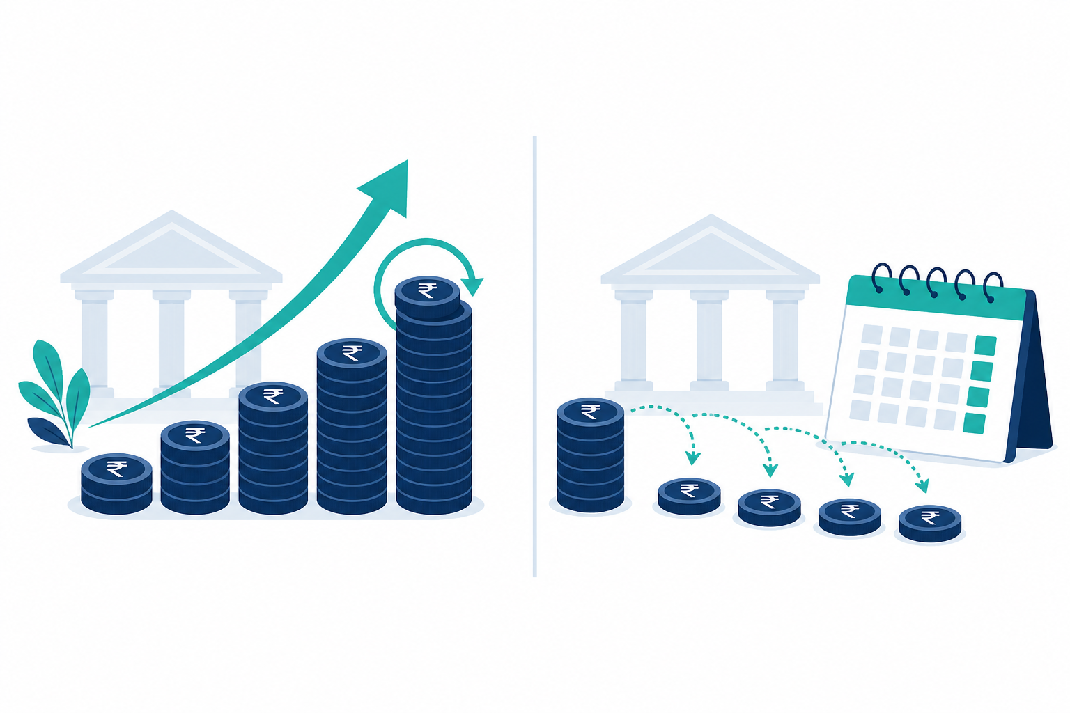 Cumulative fixed deposit reinvests interest at maturity while non-cumulative FD pays periodic interest