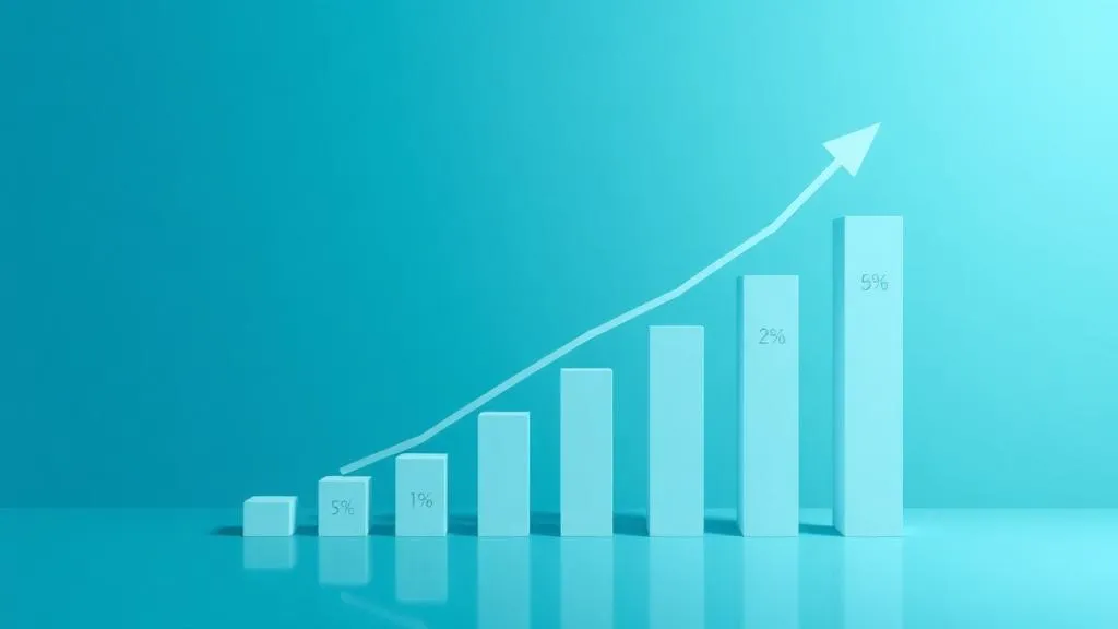 Interest rate growth chart showing how FD rates increase over time with percentage indicators