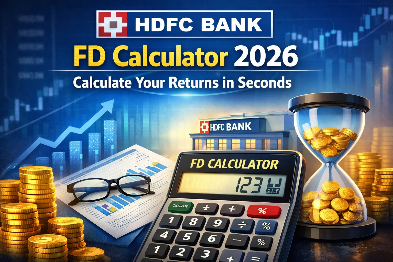 HDFC FD calculator visual showing fixed deposit return planning