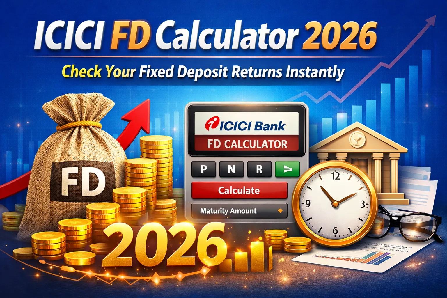 ICICI FD calculator illustration for fixed deposit return planning
